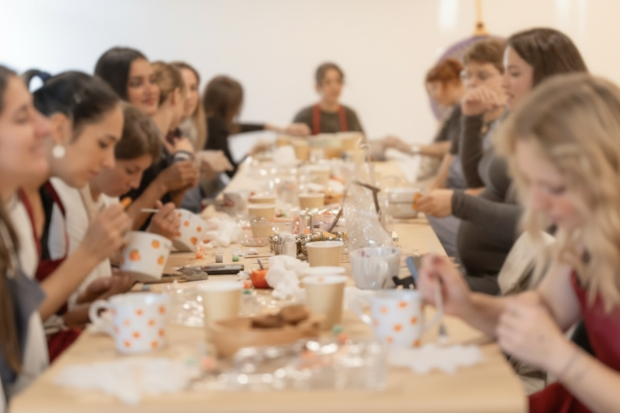 Workshop com foco suave e toques discretos de inverno